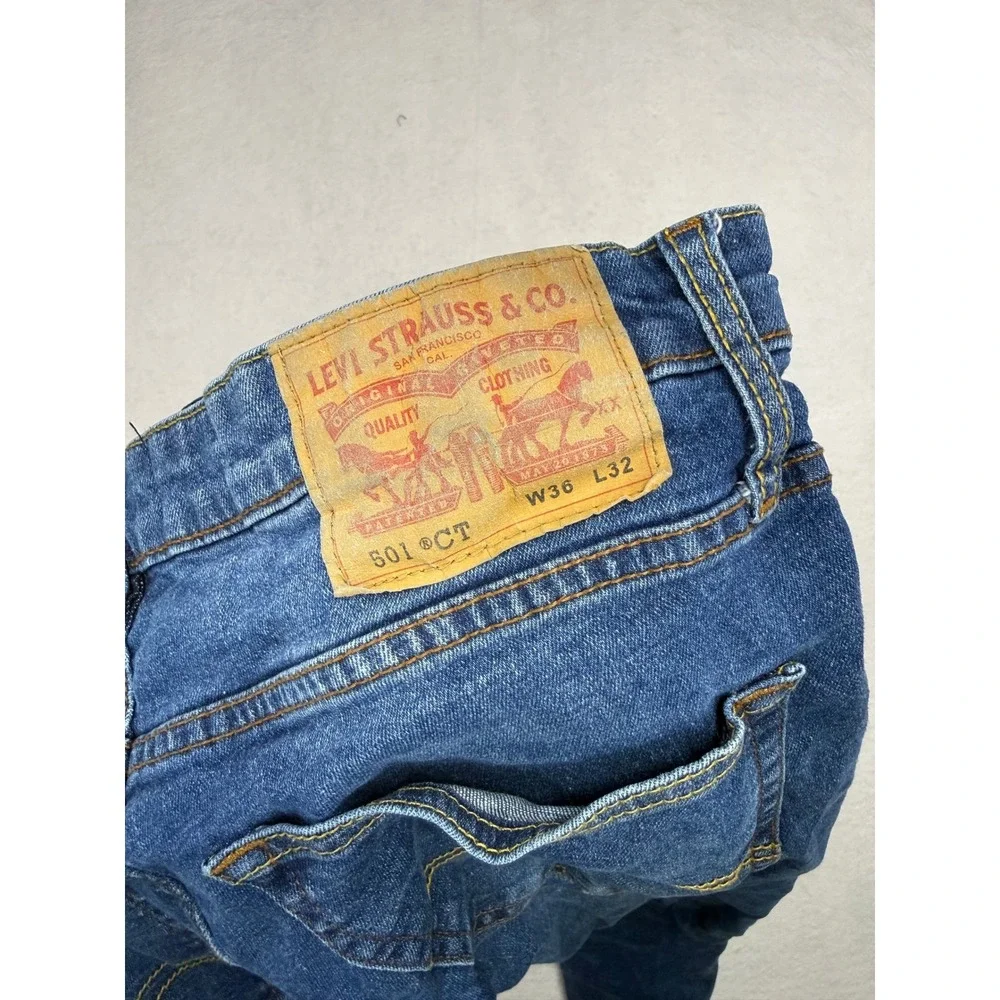 Levis 501 CT Slim Fit Mens Blue Denim Tapered Leg Jeans W36 L32 100268